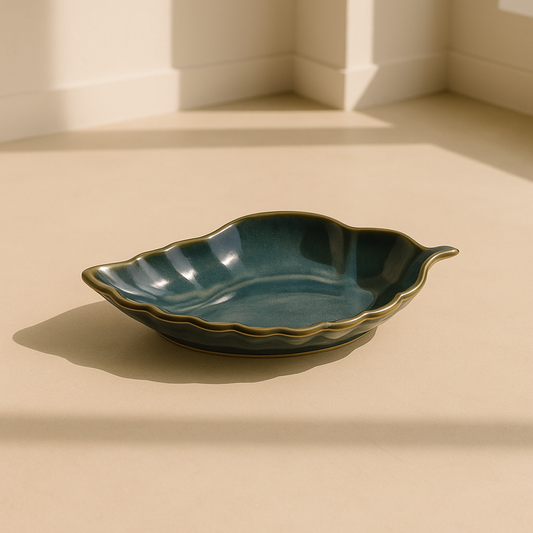 Teal Leaf Serving Platter