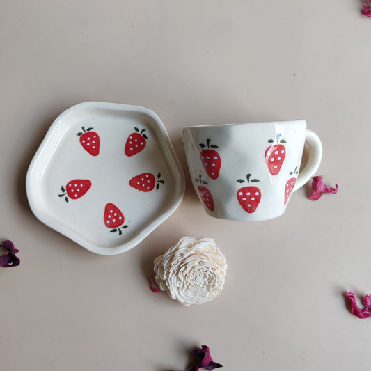 Strawberry Delight Mug & Saucer