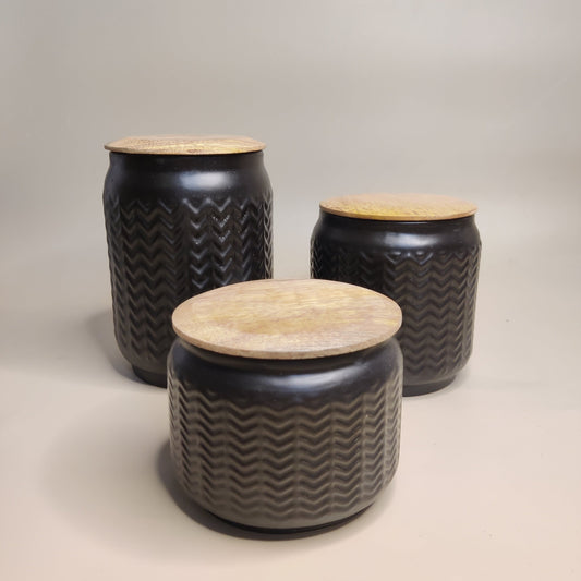 Set of 3 Airtight Storage Jars