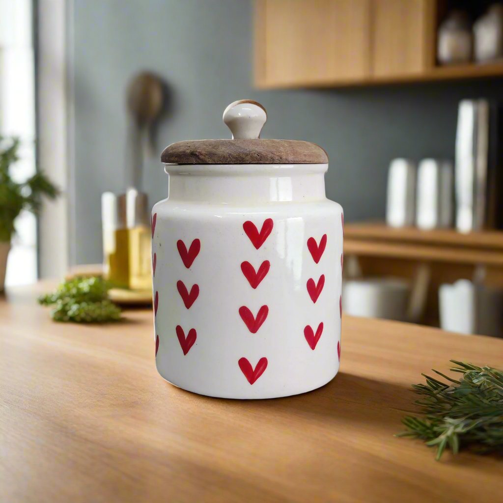 All Hearts Wooden Lid Storage Jar