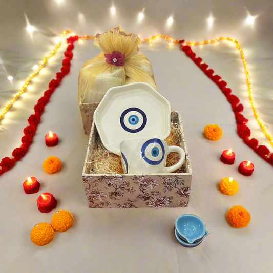 Evil Eye Mug & Snack Plate Diwali Hamper