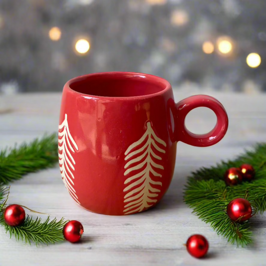 Christmas Pine Mug (Red)