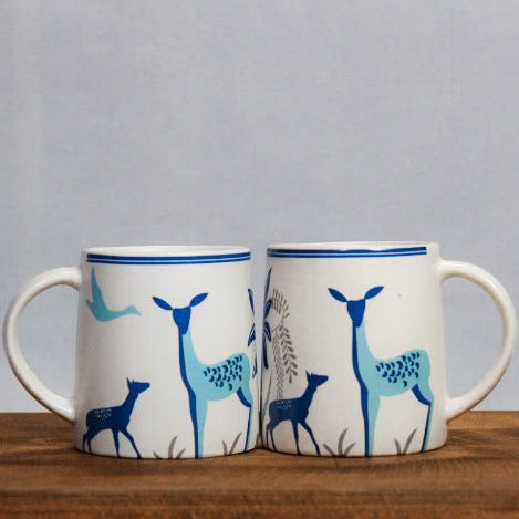 Printed Blue Deer Mug