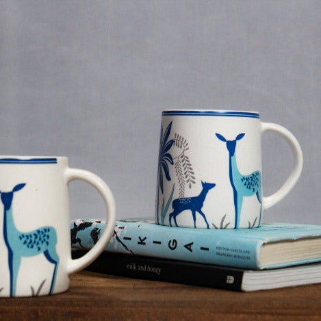 Printed Blue Deer Mug