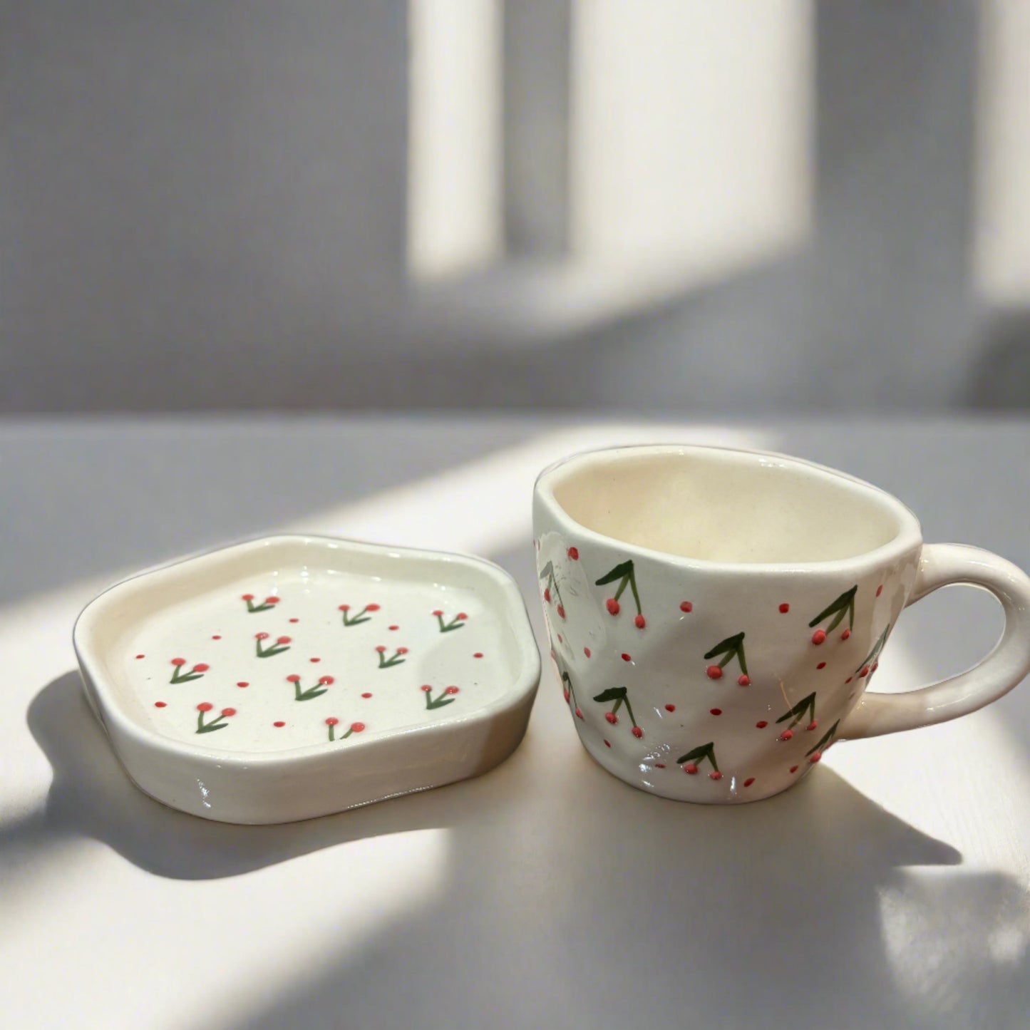 Berry Cherry Mug & Saucer