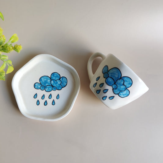 Rainy Cloud Mug & Saucer