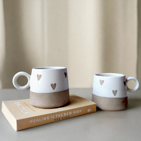 Beige Heart Mug